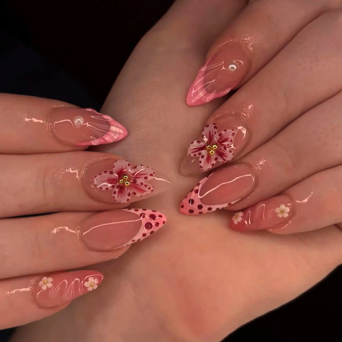 Pink Fever – 3D Press-On Nails | Almond