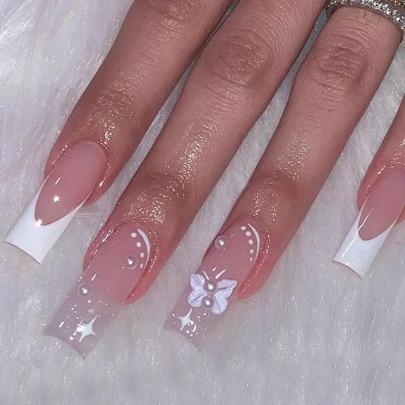 Pretty in Pink – 3D Floral Press-On Nails | Almond 🌸