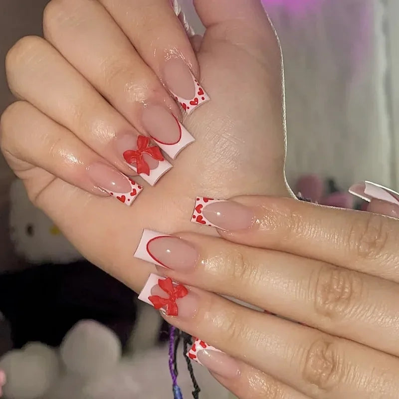 Pretty in Pink – 3D Floral Press-On Nails | Almond 🌸