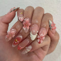 Peach Please – 3D Press-On Nails | Almond