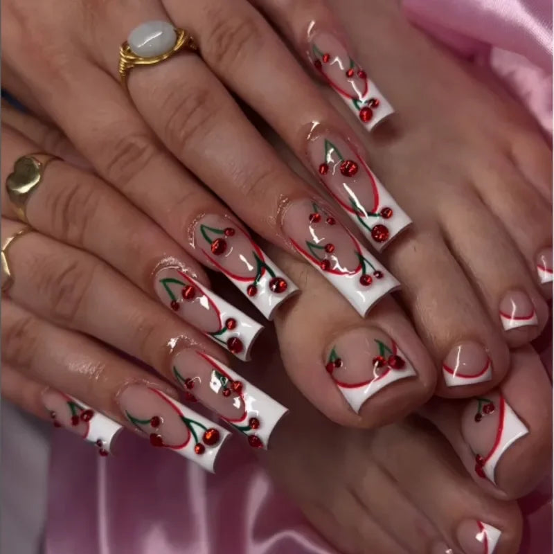 Pretty in Pink – 3D Floral Press-On Nails | Almond 🌸
