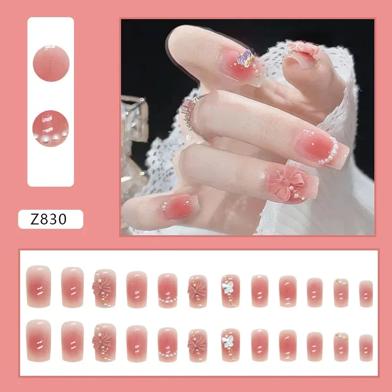 Pretty in Pink – 3D Floral Press-On Nails | Almond 🌸