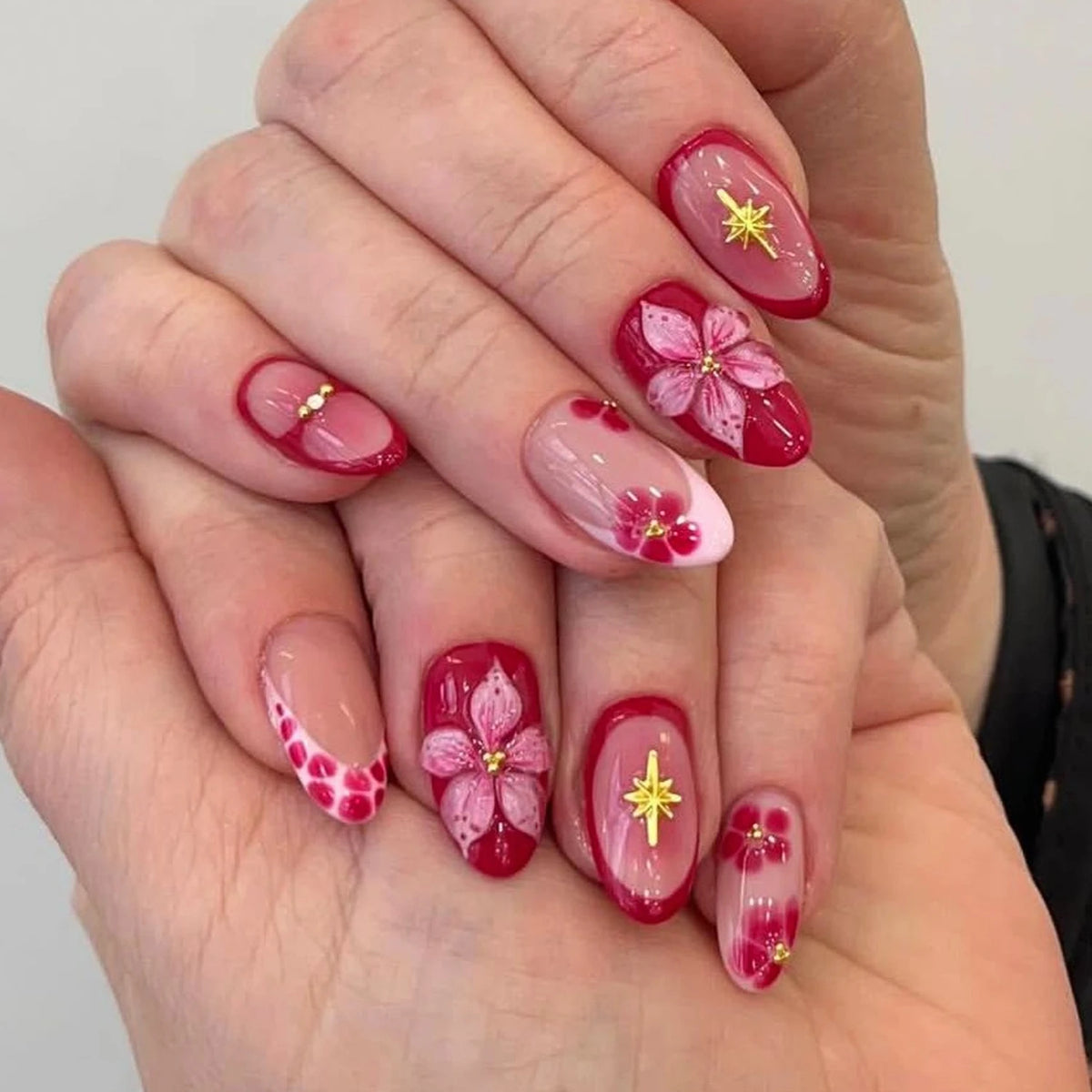 Berry Flirt – 3D Press-On Nails | Almond