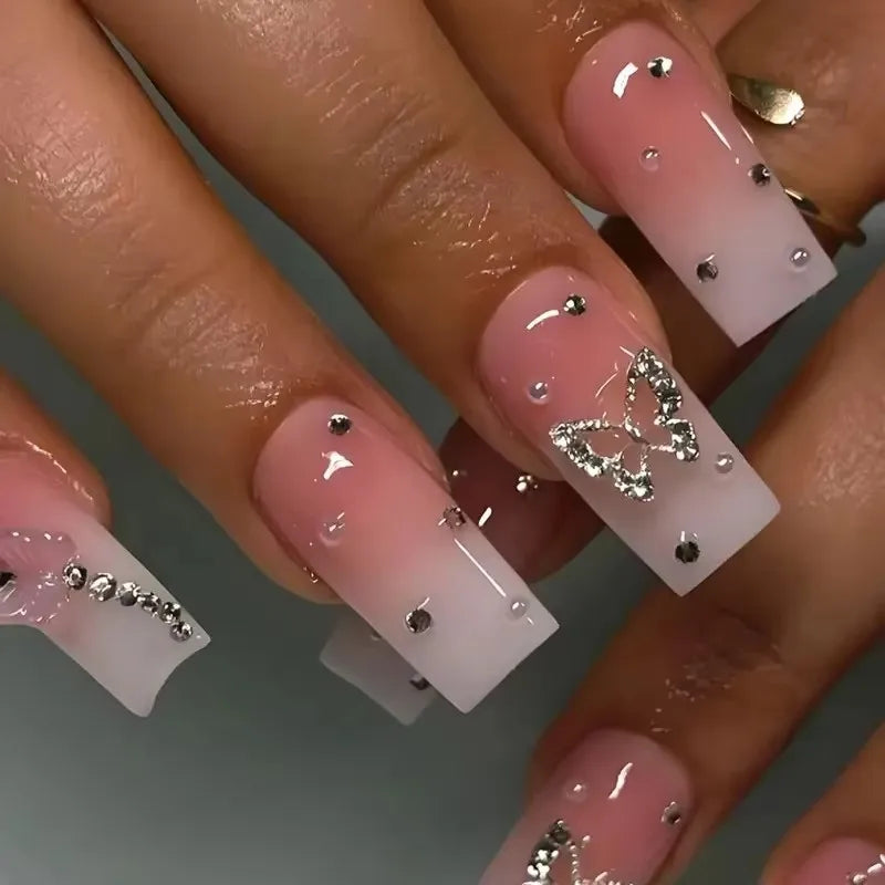 Pretty in Pink – 3D Floral Press-On Nails | Almond 🌸